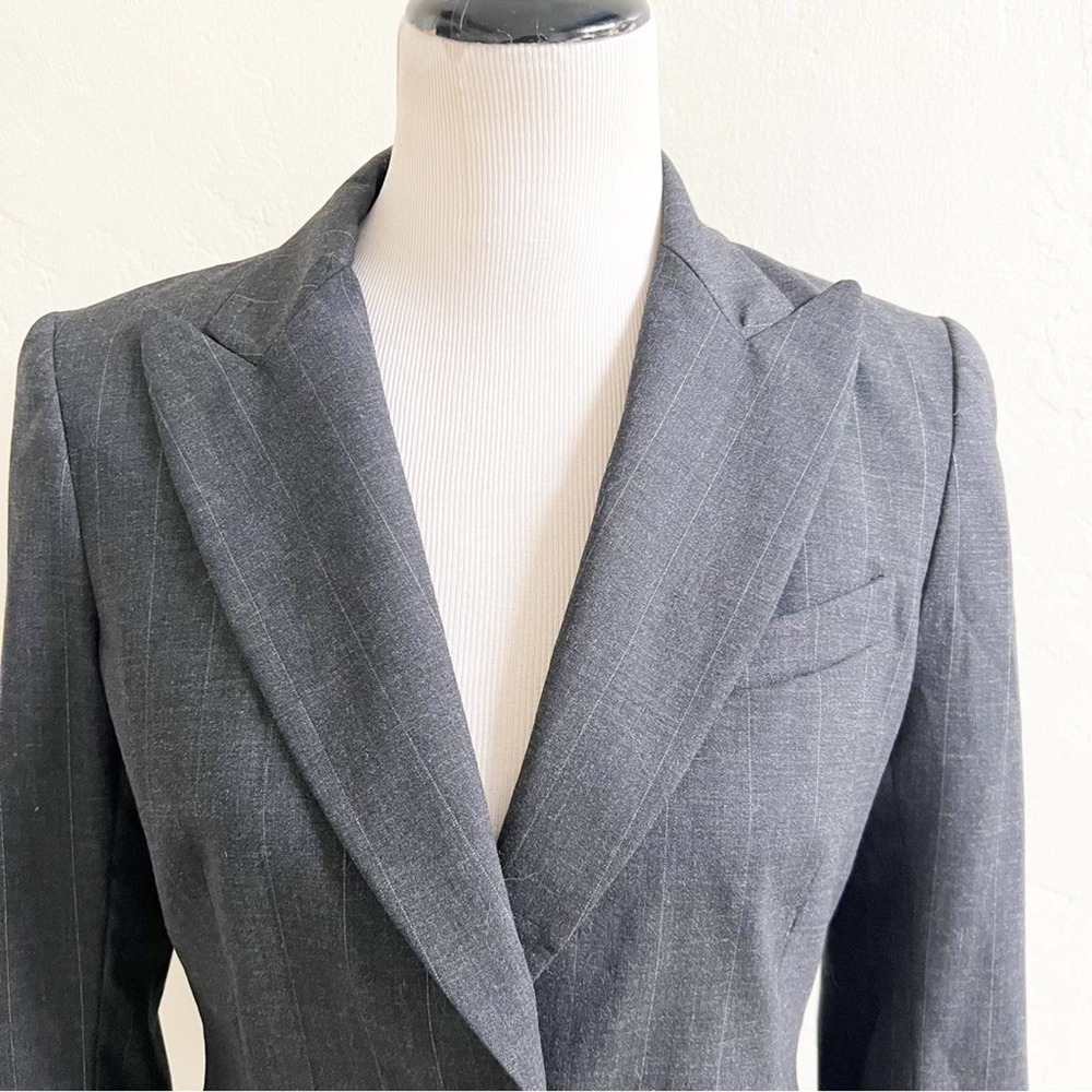 Nice Theory Pin Stripe One Button Wool Blazer Cha… - image 7